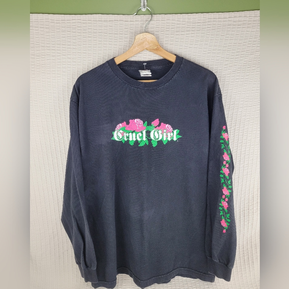 Cruel Girl Floral Graphic Long Sleeve T-Shirt Womens XL‎